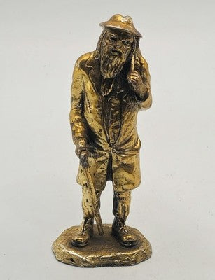 English Miniatures FINE ART SCULPTURE Pewter Coal Man Worker Sack Shovel Figuri