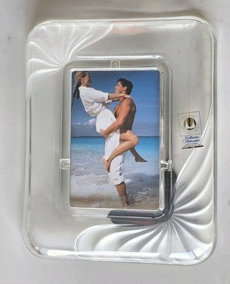 NIB Vintage Walther Glas 4"x6" Crystal Glass Photo / Picture Frame 1980-90's.