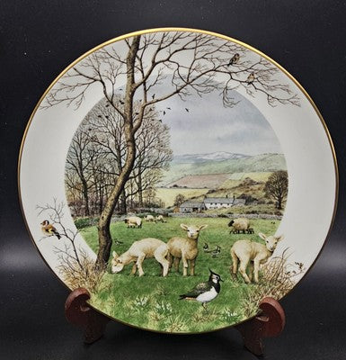 Vintage Royal Worcester "January's Lambing Season" 1979 Franklin Porcelain