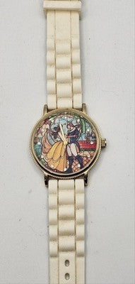 Disney Beauty and the Beast Stained Glass Watch Japan MovtIn Working Condition