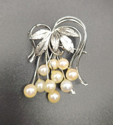 Antique Sterling Silver Brooch With Pearl 14gr