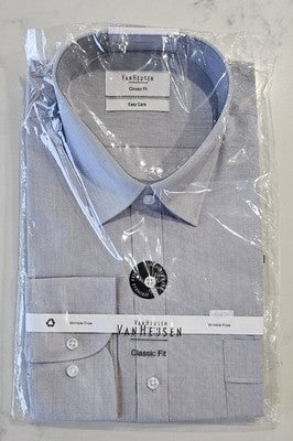 New Van Heusen Men's Dress Shirt Classic Fit Wrinkle Free Easy Care Size 44