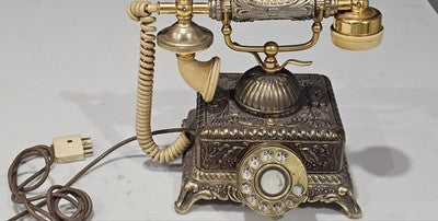 Vintage Imperial Ornate Brass Rotary Dial Telephone Made in Japan