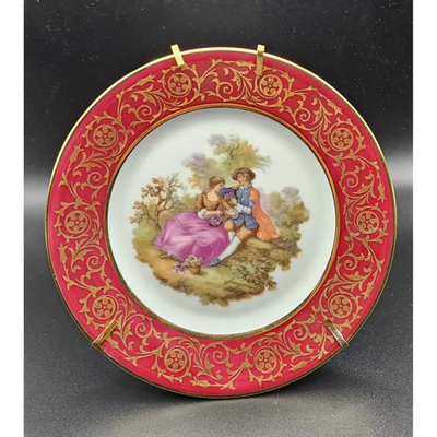 Limoges La Seynie Fragonard Courting Couple Plate Made in France 16cm Wide