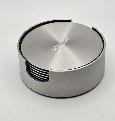 Stainless Steel Drink Coaster Set 6PCS Heat Resistant Cup Pads With Holder