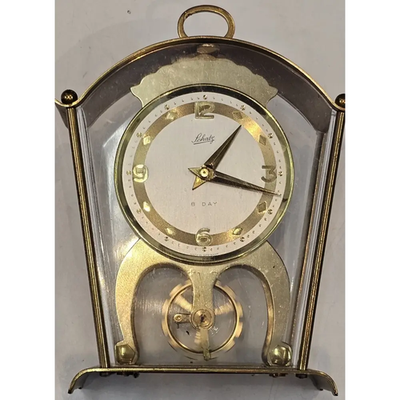 Antique Schatz 8-day Manual Hand Wound Carriage Desk/ Mantel Clock Germany Work