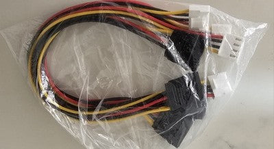 Internal PC Power Splitter Cable 4-Pin Molex Male to Dual Female Y-Adapter