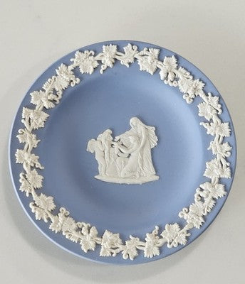 Vintage Wedgwood Celadon Blue Jasperware Small Plate - Made in England