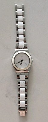 Swatch Irony Medium White Ceramic & Stainless Steel Swiss Quartz Watch