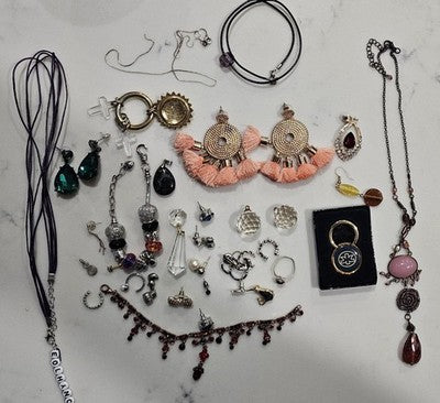 Bulk Lot Vintage & Modern Costume Jewelry - Necklaces, Earrings, Charms, Mixed