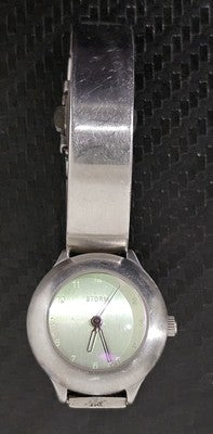 Storm Stainless Steel Ladies Watch with Green Dial and Hinged Working Condition