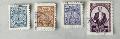Vintage Valuable Turkey Postage - 1910 International Turkey Stamps #0420