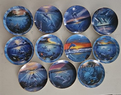 Set of 11 Franklin Mint Heirloom Dolphin Collector Plates - Limited Edition Fine