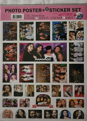 Mamamoo 12 Photo Poster + 1 Sticker SetSize 30*42cm