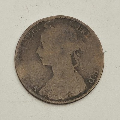 1887 Great Britain One Penny - UK English Queen Victoria