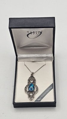 Marine Opal New Zealand Paua Shell Pendant Necklace