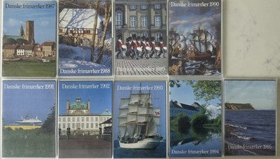 Lot of 9 Denmark Annual Mint Stamp Year Sets 1987-1995 Presentation Folders