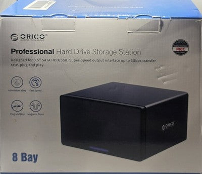 ORICO 8-Bay External Hard Drive Enclosure - 3.5" SATA HDD/SSD Storage NS800U3