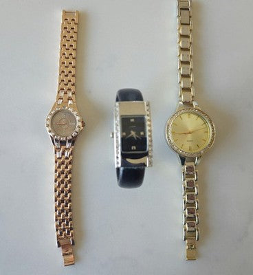 Women's Assorted Fashion Watches Lot – Gold & Silver Tone – Crystal Accents – Wo
