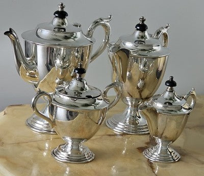 Vintage Paramount Luke Triple Plate EPNS AI 4-Piece Silver Tea and Coffee Set