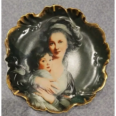 Limoges France Porcelain d’Art - Woman and Child Portrait (19cm)