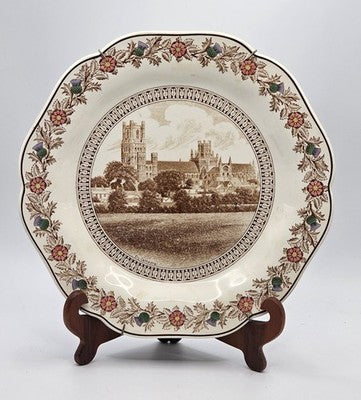 VINTAGE WEDGWOOD LNER ELY CATHEDRAL DESSERT PLATE CATHERINE SHAPE