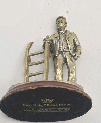 English Miniatures Fine Art Sculpture Pewter Man with Ladder Figurine