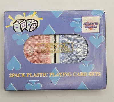 Royal 100% Plastic Playing Cards – Double Deck Set (Red & Blue) – Sealed