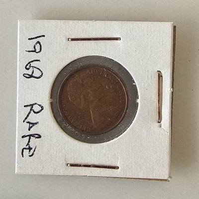 AUSTRALIAN Vintage Rare 1968 FRILLED NECK LIZARD One CENT 1C COIN