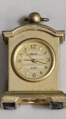 Next Miniature Gold Tone Carriage Clock Japan Quartz Movement Working Condition