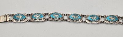 Old Siam Thai Vintage Panel Link Goddess Sterling Silver Bracelet -20gr