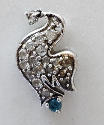 Antique Sterling Silver Rhinestone Brooch