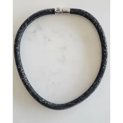Original Signed Branded Swarovski Black crystal Necklace