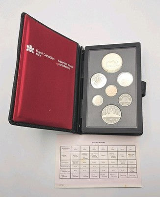 1985 ROYAL CANADIAN MINT 7 PC DOUBLE DOLLAR PROOF COIN SET - With Hard Case