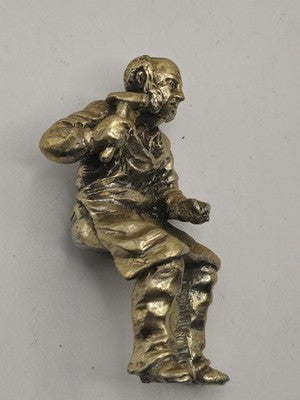 English Miniatures Victorian Seated Blacksmith Miniature Figurine with Hammer
