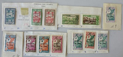 Vintage Collection of Double-Printed Postage Stamps From Guyane #0420