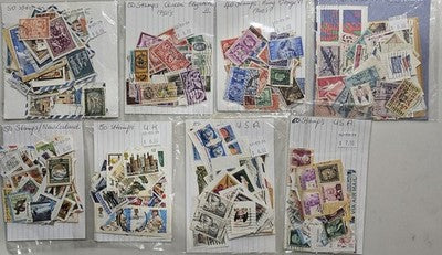 Vintage World Stamp Collection - Multi-Country Philatelic Lots (UK, USA, NZ, Gre