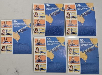 Australia Stamp Miniature Sheets Lot 1976 1978 Trans-Pacific Flight National Sta