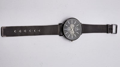 Calvin Klein CK Black Dial Black Mesh Band Quartz Men's Watch K8M274C1 -Working