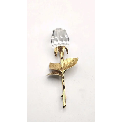 Swarovski Crystal Bow & Heart Rose Gold Tone Brooch (Signed)