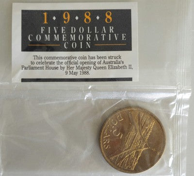 1988 $5 Parliament House Coin UNC RAM | First Five Dollar Royal Australian Mint
