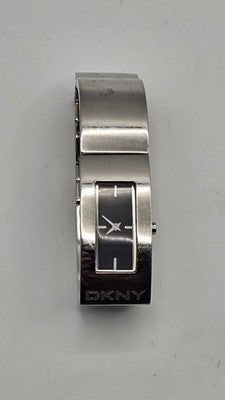 DKNY Women's Silver Tone Rectangle Dress Watch - Working Condition