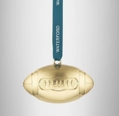 Waterford Golden Christmas Football Ball Hanging Ornament New in Box