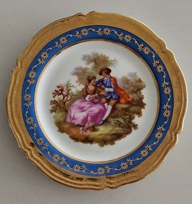 Vintage Goudeville Limoges France Porcelain Plate Fragonard Courting Couple
