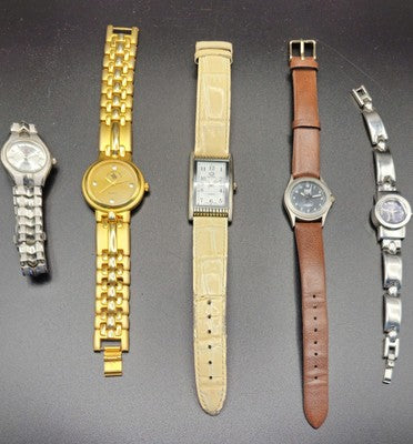 Set of 5 Branded Watches – Polo, NSA, Dira Pierre, and Rivers – in Working Condi