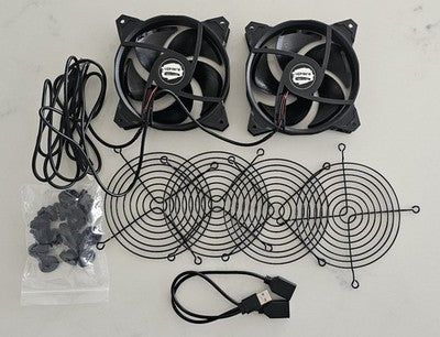 upHere 120mm USB Computer Case Fan Set with Grills and Speed Control Cable