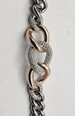 Swarovski Mixed-Metal Pave Chain-Link Bracelet