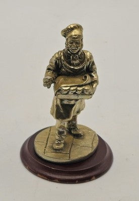English Miniatures FINE ART SCULPTURE - Standing Baker Figurine with Loaf Tray