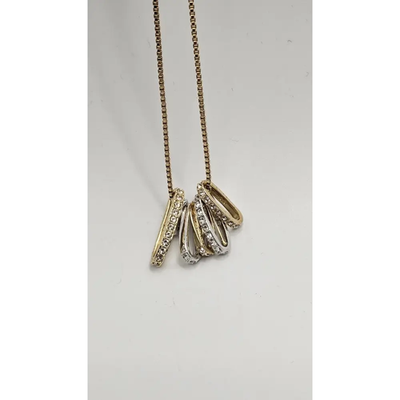 Swarovski Gold Tone Multi-Ring Pendant Necklace with Rhinestones