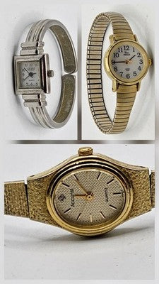 Lot of3 Vintage Women's Quartz Watches Accutisi Censi Tiemo Untested Sold as is
